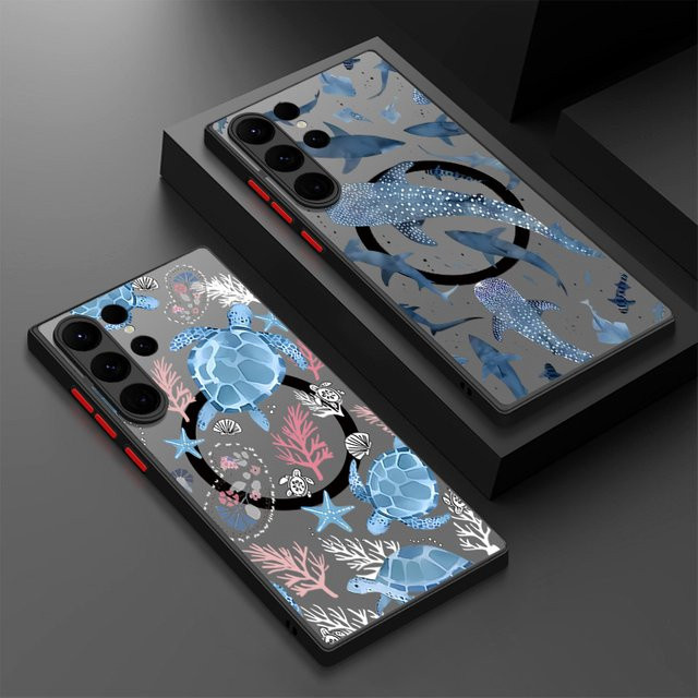 Shark Turtle Magnetische Handyhülle für Samsung Galaxy S25 Edge S24 S23 Plus FE S22 Ultra A56 A36 A26 A16 A55 A35 A25 A15 A54 in Multicolour - Bild 1