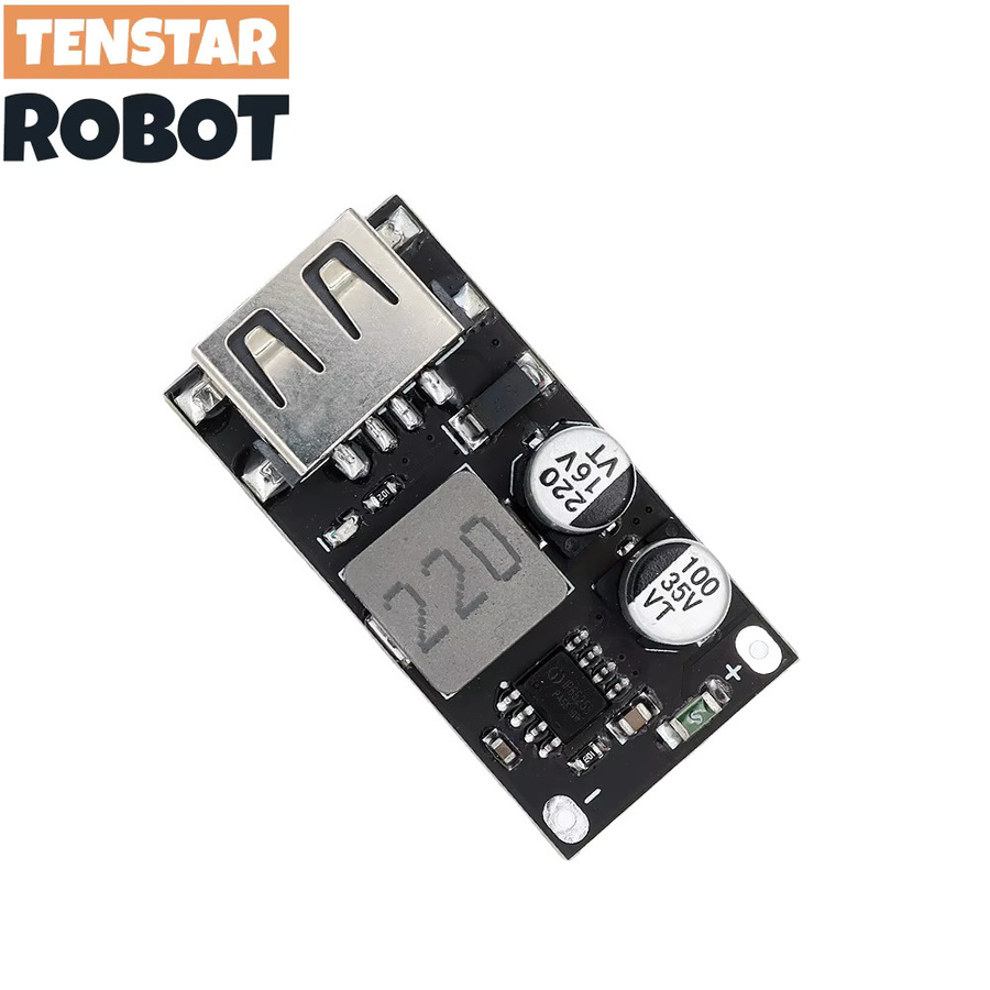 TENSTAR ROBOT KC24 USB DC-DC Buck Converter Step Down Modul für Schnellladung QC3.0 QC2.0, Schwarz - Bild 4
