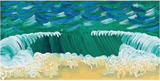 David Hockney Die Ankunft des Frühlings Leinwandgemälde Landschaftskunstwerk in Grün und Multicolour, B: 60 cm, H: 120 cm - Bild 1