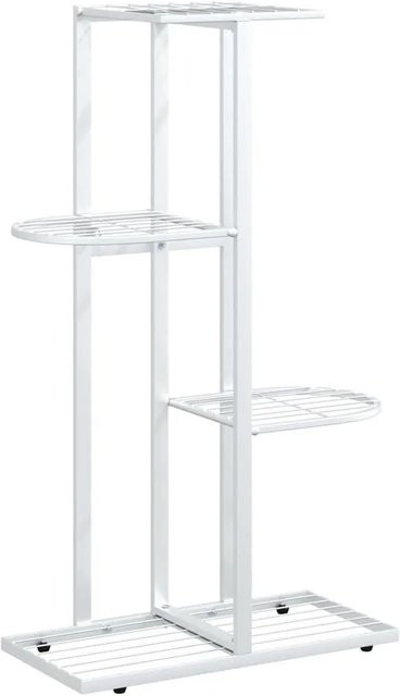 vidaXL Blumenständer aus Metall mit 4 Etagen in Weiß, modern und matt - Bild 2