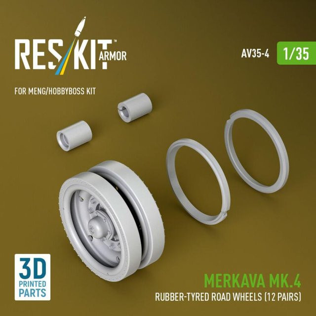 ResKit Models Merkava Mk.4 Rubber-tyred road wheels, 12-teiliges Set - Bild 1
