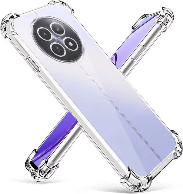 Transparente Stoßfeste Handyhülle für Realme 12 5G mit Vier-Ecken-Schutz und Staubschutz - Bild 1