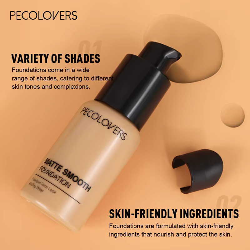 PECOLOVERS Liquid Foundation, Matte Finish, Unisex - Bild 4