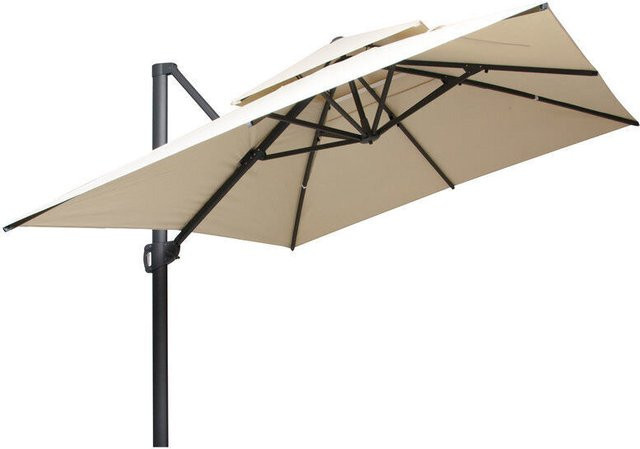 OUTFLEXX Sydney Ampelschirm modern in Anthrazit und Creme aus Aluminium und Polyester, B/T/H: 400 x 300 cm - Bild 1
