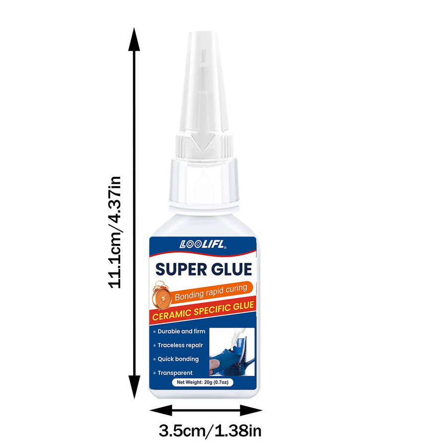 LOOLIFL Superkleber 401/406 Universeller Cyanacrylat-Kleber Transparent für Keramik, Glas, Metall und Harz - Bild 6