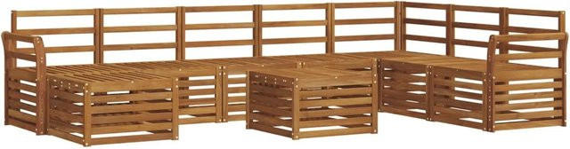 vidaXL Sofagarnitur aus Massivholz Akazie in Natur Braun mit Latten-Design und modernem Stil - Bild 1