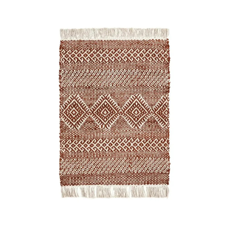 House Doctor Teppich Ethnic in braun natur mit gewebtem Muster, Breite: 60 cm, Länge: 90 cm - Bild 1