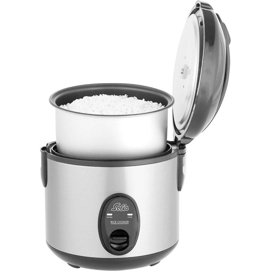 Solis Rice Cooker Compact Typ 821 Reiskocher mit Warmhaltefunktion, 0,8 l Volumen, Edelstahl und Kunststoff, Farbe: Schwarz/Silber/Mehrfarbig, B/T/H: 22 x 20,5 x 22 cm - Bild 2