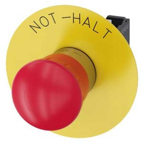 Siemens Not-Halt-Pilzdrucktaster 3SU1150-1HB20-3CH0 in Rot und Gelb aus Metall - Bild 1