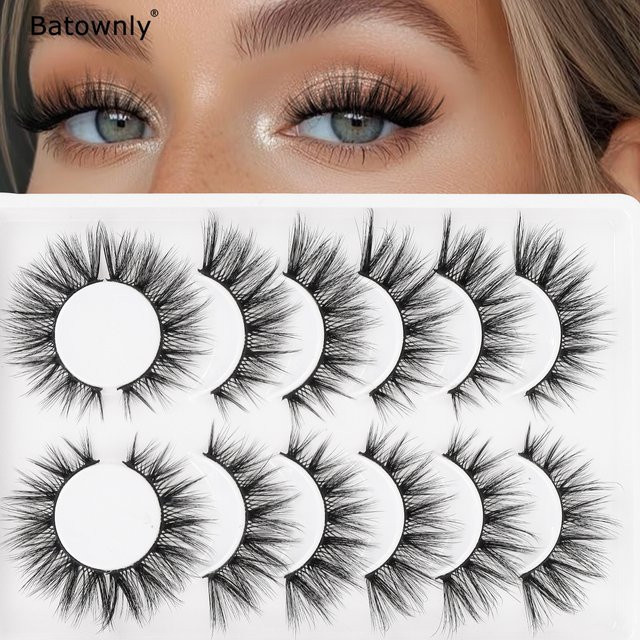 Batownly Künstliche Wimpern, natürlich, Black, 7 Paar - Bild 1