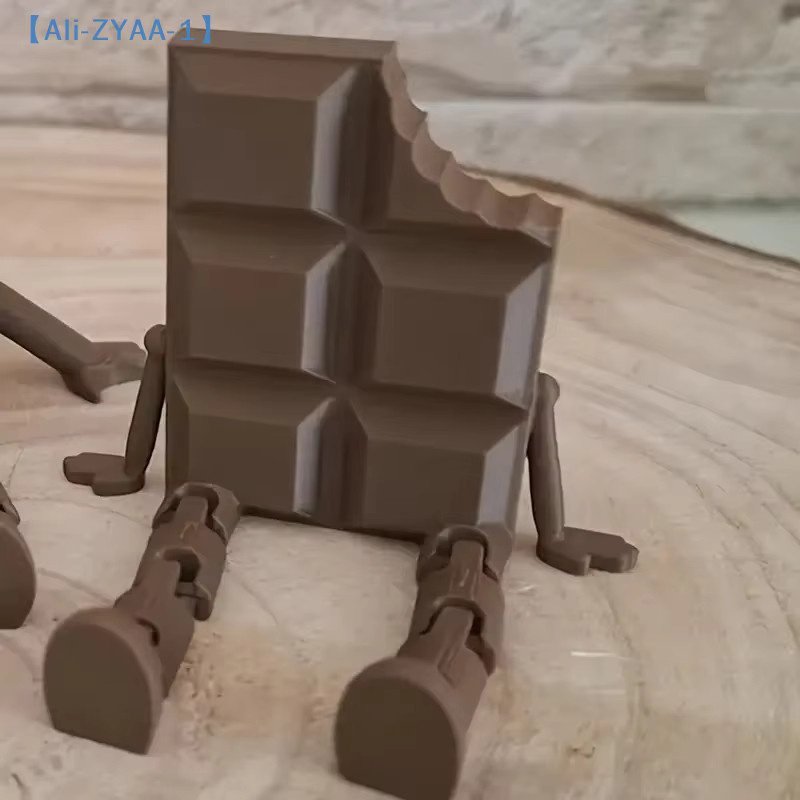 JETTING 3D-gedruckte Schokoladenskulpturen mit beweglichen Gelenken in Braun als dekorative Desktop-Dekoration - Bild 2