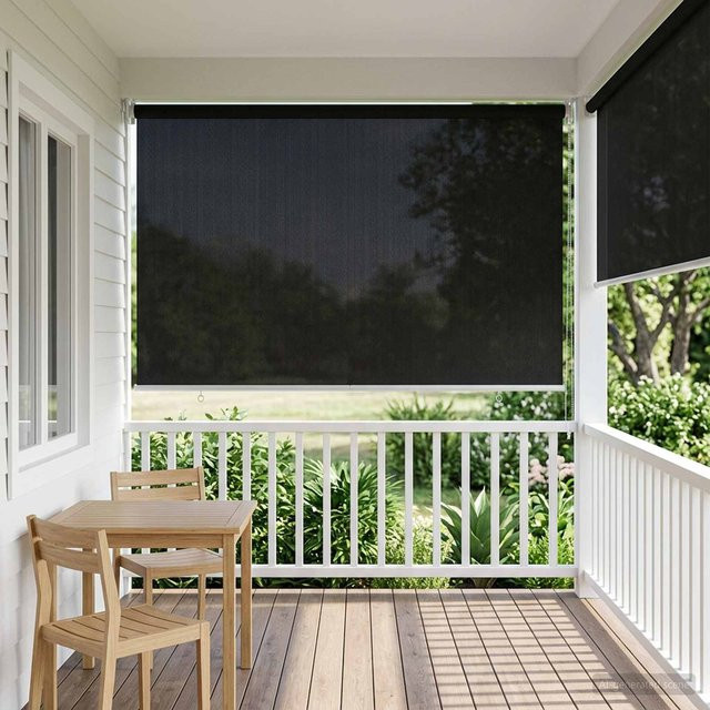 VD Home Furnishing Außenrollladen aus HDPE in Schwarz mit 90% UV-Schutz, B/H: 140 x 140 cm - Bild 1