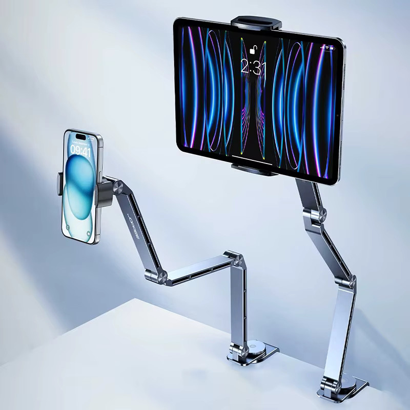 MoZhao Magnetischer Tablet Ständer aus Aluminiumlegierung, 360 Grad rotierbar und zusammenklappbar, Desktop Telefonhalterung - Bild 2