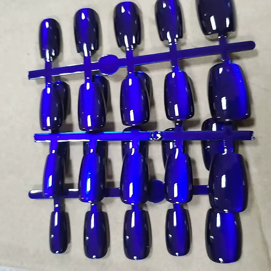 MAFANAILS Cat-Eye-Gel-Kunstnägel, tiefblau, glänzend, 30 Stück - Bild 2