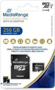 MediaRange MR946 MicroSDXC Speicherkarte 256 GB UHS-I Klasse 10 in Schwarz - Bild 1