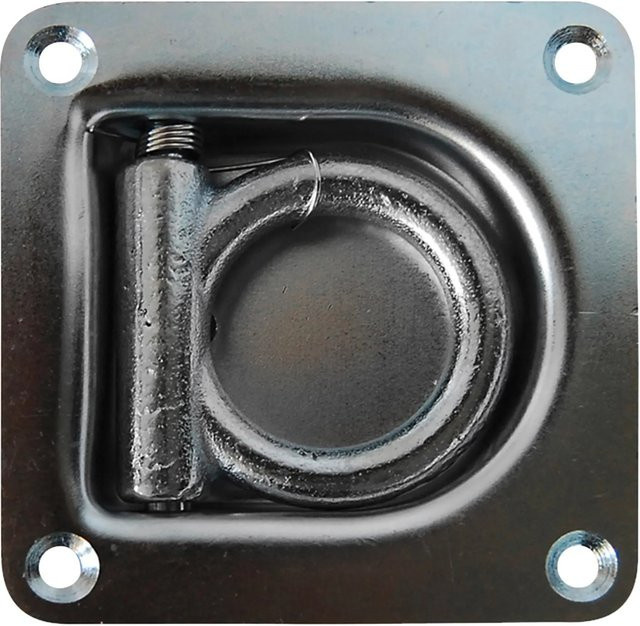 LAS Zurrmulde mit Ring und Feder aus verzinktem Stahl in Silber - Bild 1