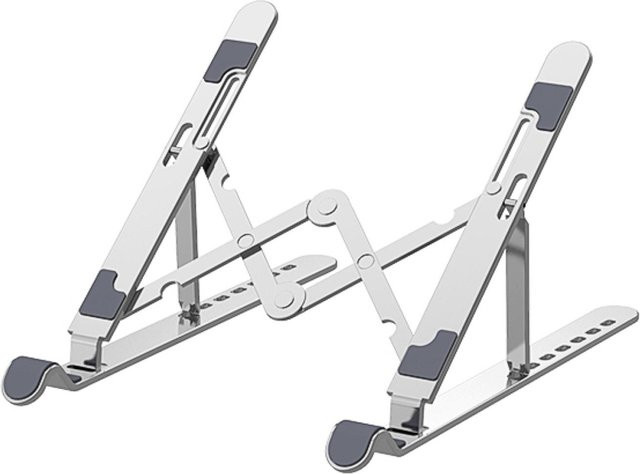 XYNN Tragbarer Laptop Stand A105 Faltbare Notebook Halterung mit Kühlung für 11-17 Zoll in Silber - Bild 1