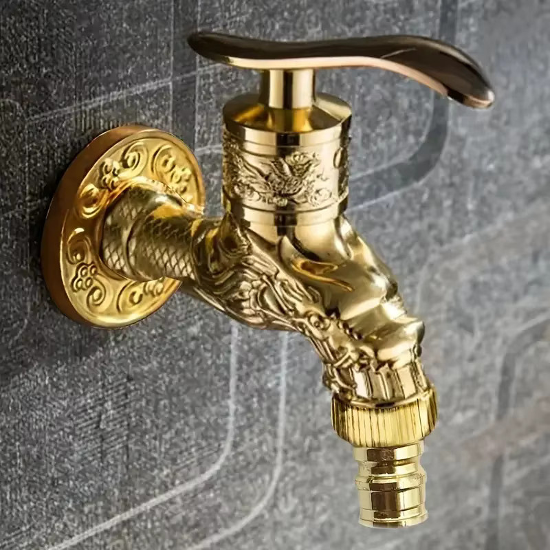 Antiker europäischer Wasserhahn zur Wandmontage von ctzszzmm in Gold aus Zinklegierung - Bild 3