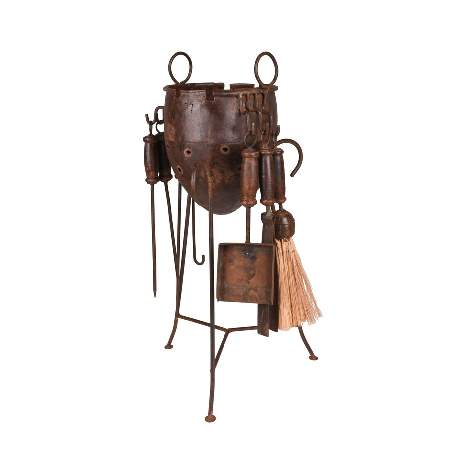 DELUKE Deko-Grill RESO Antik in Rostfarben aus Eisen, B/T/H: 66 x 34 x 34 cm - Bild 2