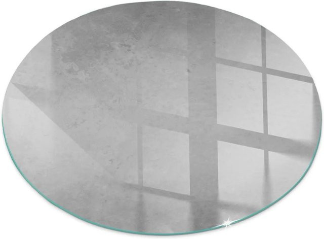 Tulup Runde Glasplatte für Kamin in Grau mit Betonstruktur-Effekt, Durchmesser: 70 cm - Bild 1
