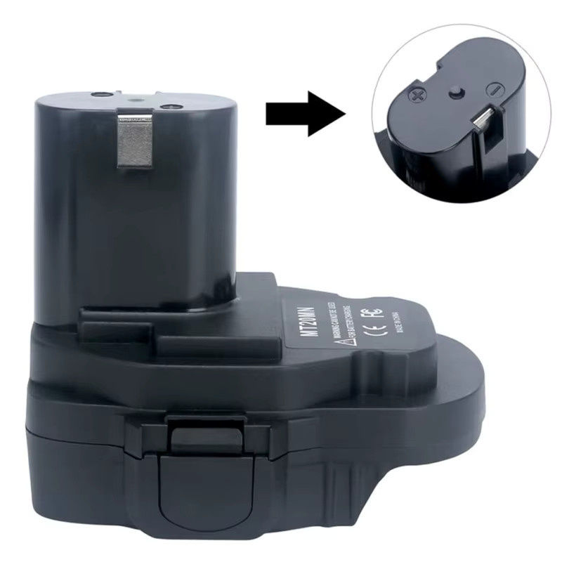 GiFi Power Batterie Konverter Adapter Mt20mn für Makita 18V Lithium-Ionen Batterien auf Makita 18V Ni-CD und Ni-MH Batterien, Schwarz - Bild 3