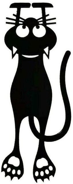 Lippye Kawaii 3D Schwarze Katze Lesezeichen aus Kunststoff in Schwarz und Grau - Bild 1