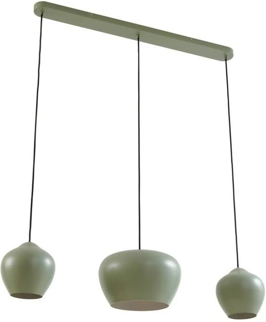 Lucande Pendelleuchte Malisa 3-flammig in Grün aus Metall im skandinavischen Design für Wohnzimmer, Esszimmer und Küchentisch, Fassung E27 - Bild 1
