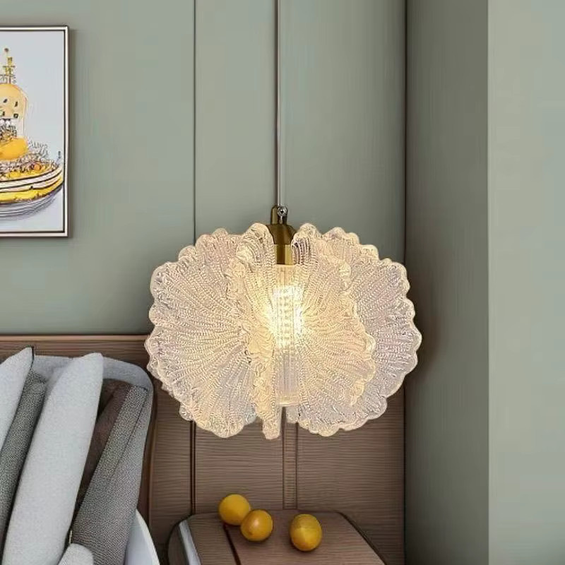 JIANKEXING Nordic Design Acryl Blumen Anhänger Lampe in Gold/Messing und Transparent, moderner Kronleuchter für Wohnzimmer und Schlafzimmer - Bild 2
