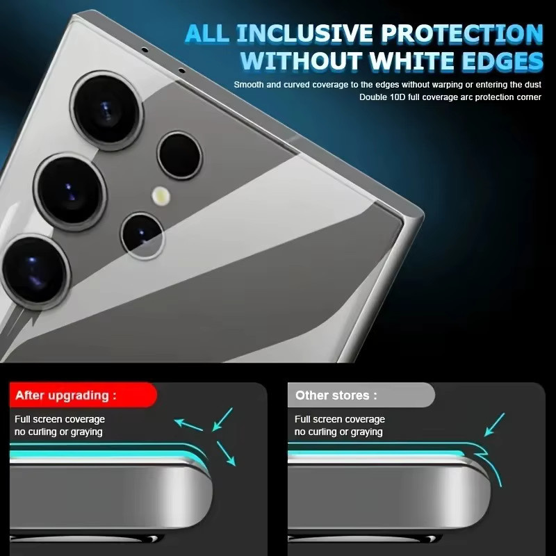 5 Stück weiche Hydrogel-Displayschutzfolien für Samsung Galaxy S25 Edge S24 Ultra S23 FE S22 S21 S20 Plus Note 20 Ultra FE, transparent - Bild 5