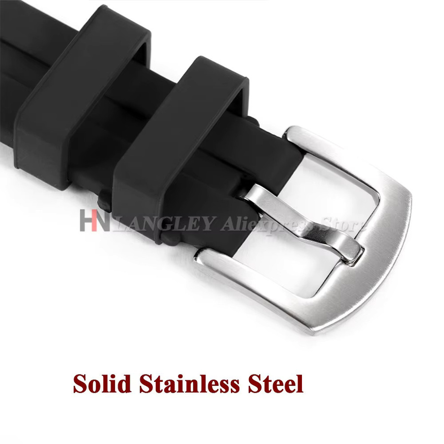 Uhrenarmband Silikon, Schwarz, Herren - Bild 3