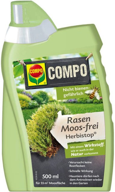 Compo Bio Rasen Moosfrei Herbistop zur Bekämpfung von Moos und Algen, 500 ml - Bild 1