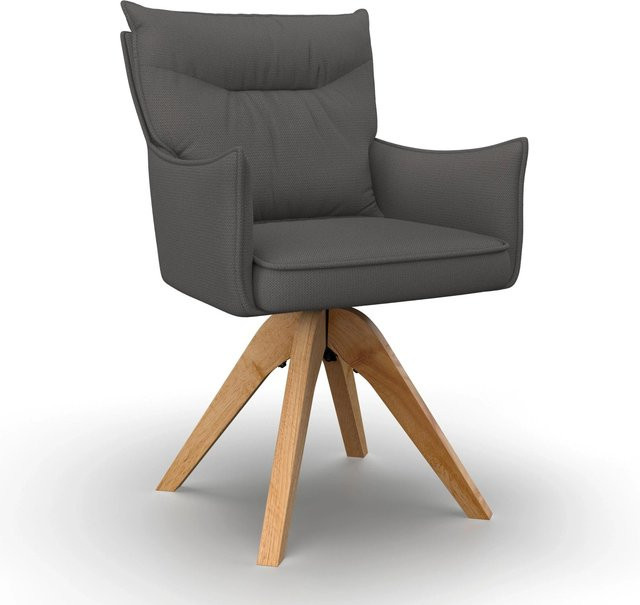 Bessagi Home Armlehnstuhl Lorelei Grau Webstoff Drehbar Gepolstert B/T/H: 63 x 58 x 87 cm - Bild 1