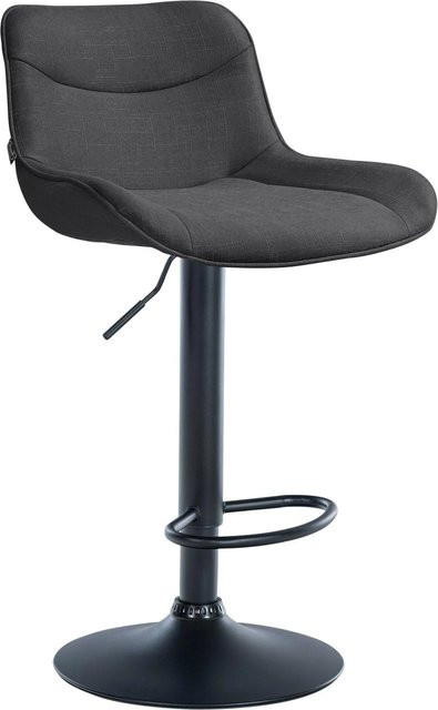 DELUKE Barhocker RAGAD höhenverstellbarer Barstuhl mit Lehne, drehbar, Dunkelgrau/Schwarz, B/T/H: 49 x 51 x 85 cm - Bild 1
