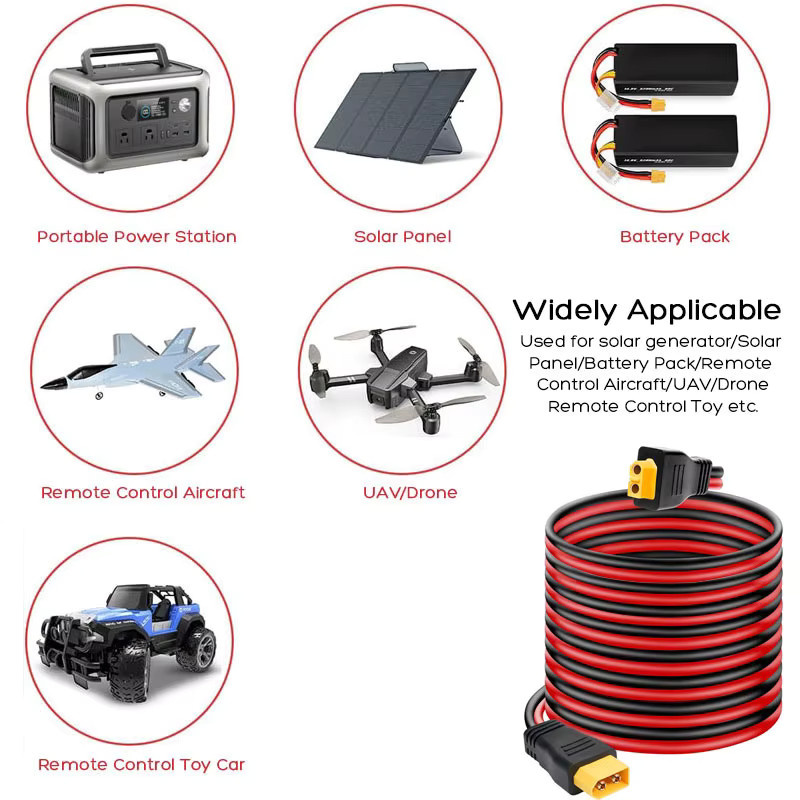 ZAEGIRZ XT60 Stecker auf Buchse Adapter mit 6 m Kabel 12 AWG für Solargeneratoren von ALLPOWERS, Ecoflow Delta, River, Anker SOLIX, Bluetti und DJI - Bild 3