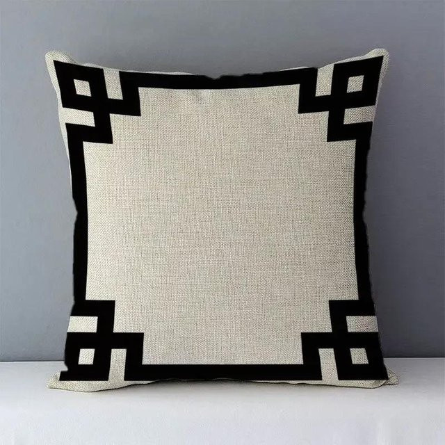 GUOYU HOMEDECOR Kissenbezug quadratisch mit geometrischem Design in Weiß und Schwarz, B/T/H: 45 x 45 x 0 cm - Bild 1