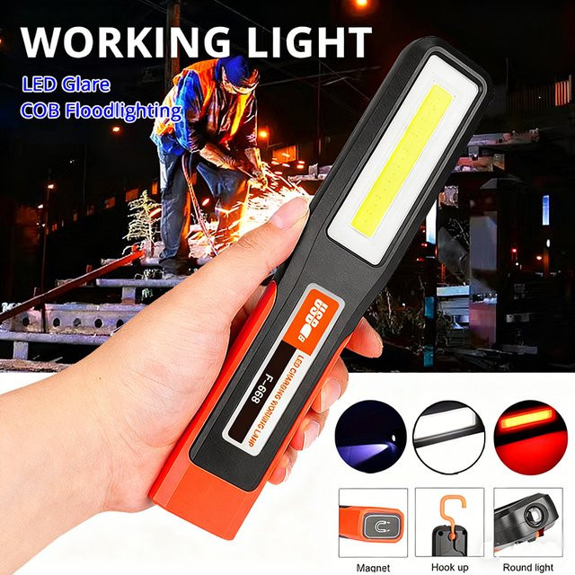 NEWBIRTH LED-Arbeitsleuchte mit Magnetfunktion und USB-Aufladung, COB Taschenlampe und Notlicht in Schwarz - Bild 1