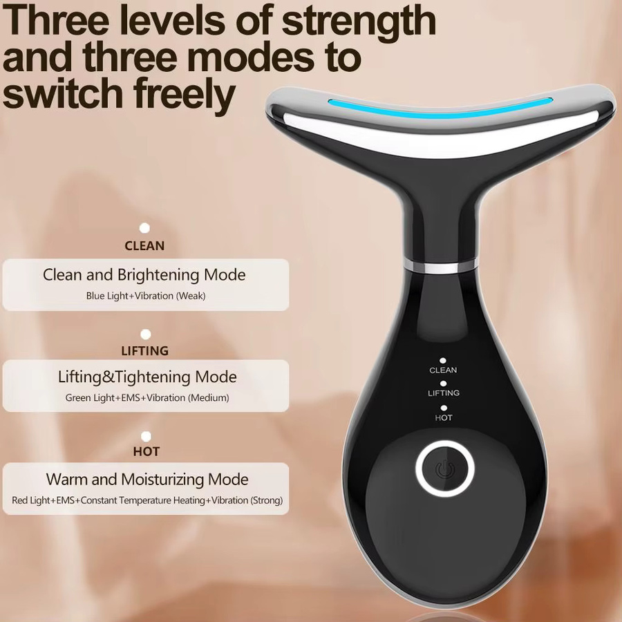 pyeeyan Gesichtsmassagegerät mit Mikrostrom, LED-Licht und Vibration - Bild 2