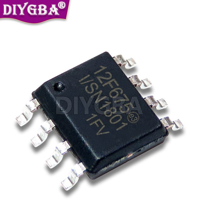 5er Set DIYGBA PIC12F629-I/SN und PIC12F675-I/SN Chipsätze in Schwarz, SOP-8 Gehäuse - Bild 1