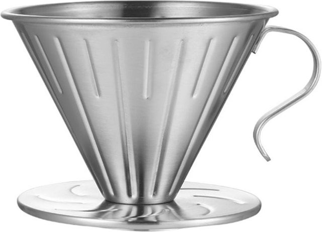 Wiederverwendbarer Kaffeefilter aus Edelstahl von CosyHome in Silber als Kaffeetropfer und Kaffeefilterhalter - Bild 1