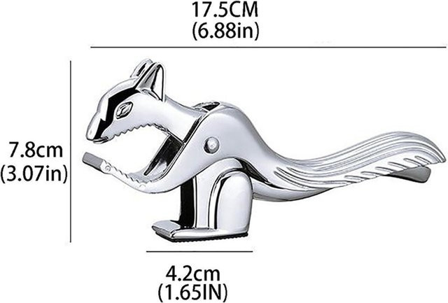 Hoeaden Multifunktionaler Nussknacker aus Metall in Silber als schnellöffnende Zange für Walnüsse, Mandeln, Pekannüsse, Haselnüsse und Pinienkerne - Bild 1