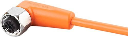 ifm electronic Anschlussleitung EVT014 Buchse gewinkelt, 5-polig, orange, 10 m - Bild 1