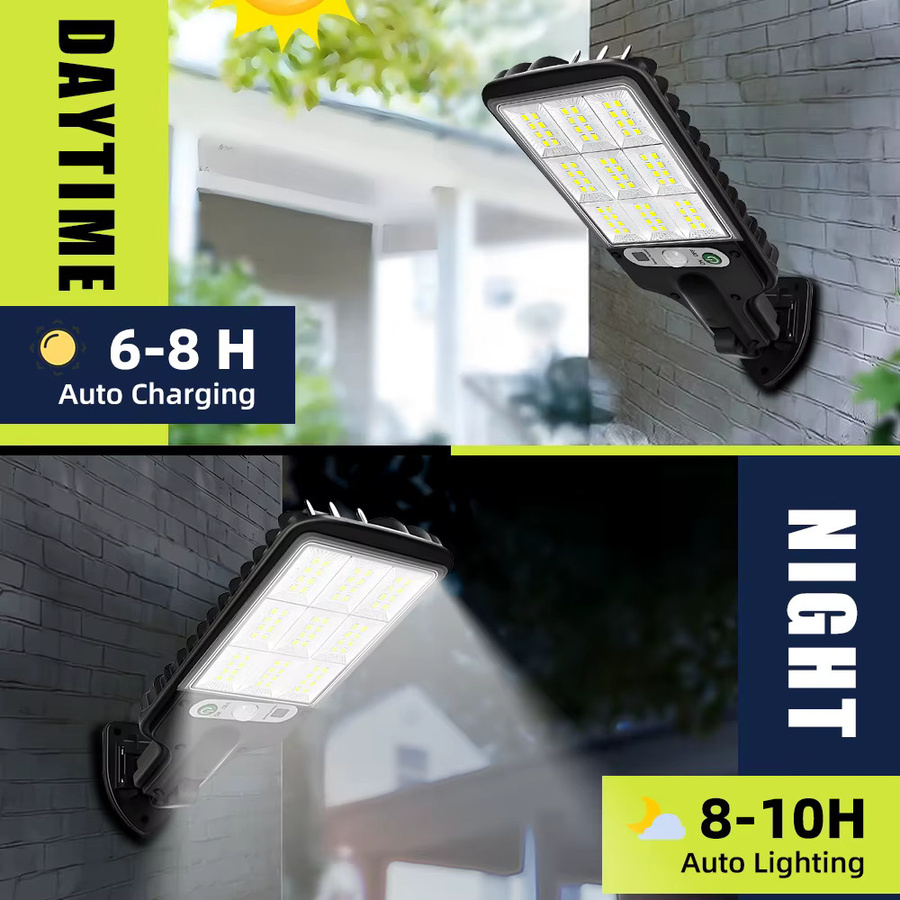 Solar Outdoor LED Flutlicht Schwarz Drahtlose Sicherheitslampe für Garten Terrasse und Einfahrt - Bild 4