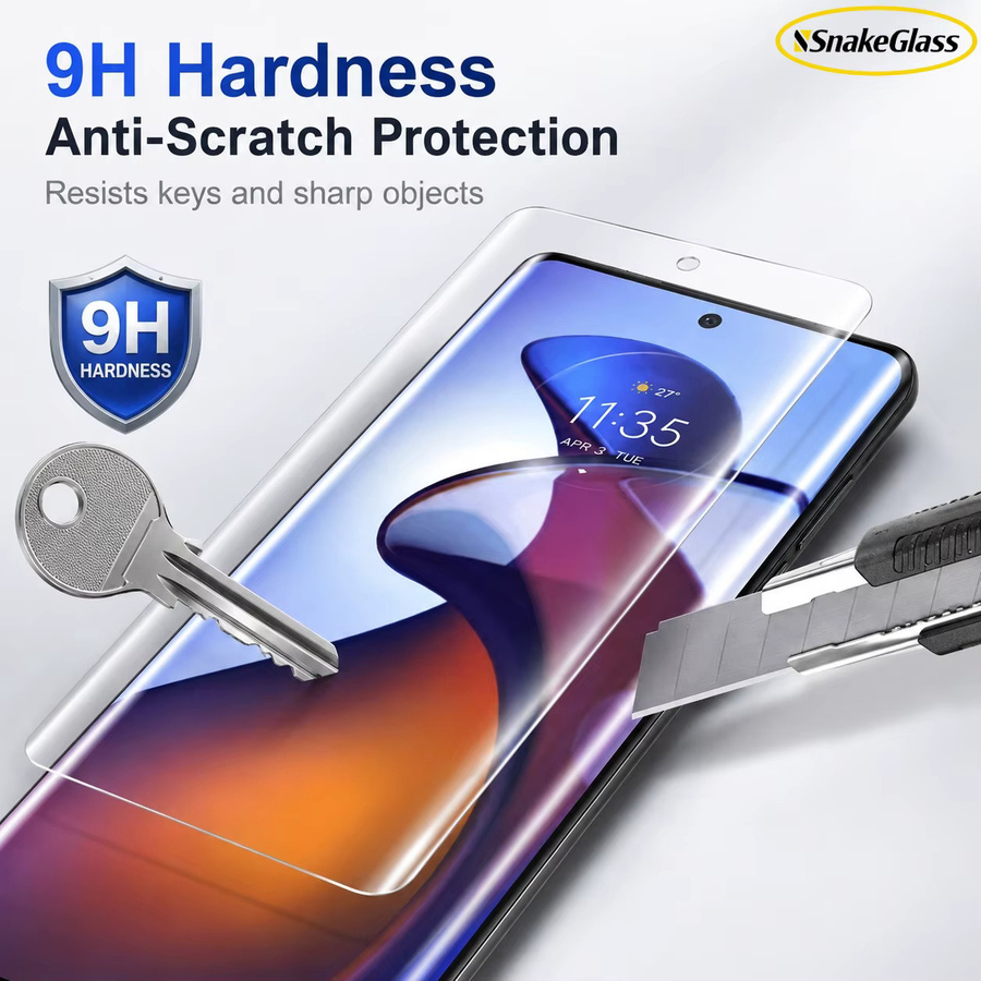 UV gebogenes Schutzglas für Motorola Edge 70 Fusion, Edge 50 Ultra, Edge 40 Pro und weitere Modelle, transparent - Bild 2