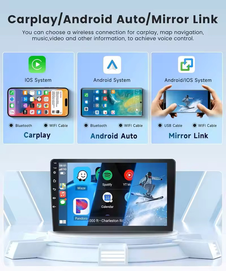 TIEYEZ Android 15 Multimedia-Player mit 12,3 Zoll Display für Honda Accord 8 Spirior und Acura TSX 2009-2013, GPS und Carplay, Schwarz - Bild 3