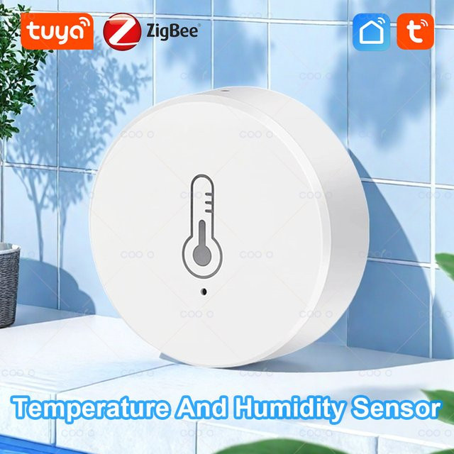 Tuya Zigbee 3.0 Temperatur- und Feuchtigkeitssensor in Weiß, batteriebetriebenes Mini-Hygrometer für Smart Home, kompatibel mit SmartLife, Alexa und Google Home - Bild 1