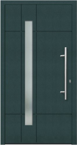 KNOCK Flügelüberdeckende Kunststoff-Haustür Terra mit Glaseinsatz in Moosgrün, B: 110 cm, H: 210 cm - Bild 1