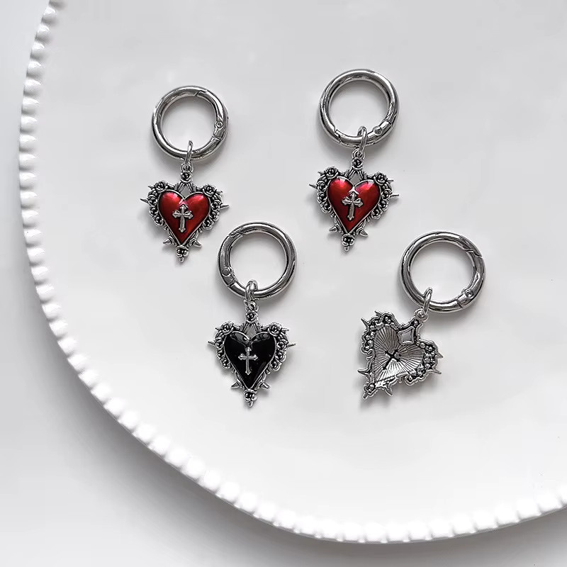 CHUJIE Stiefelanhänger, Rosen-Kreuz-Schnallen, tropfendes Herz, Damen - Bild 2
