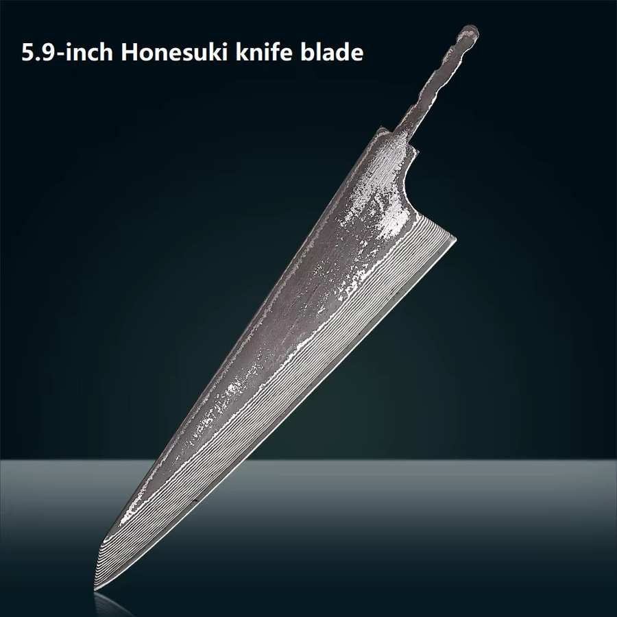 TURWHO DIY Japanisches Küchenmesser Rohklinge aus 67-lagigem Damaststahl mit Vollintegriertem Schaft in Silber - Bild 4