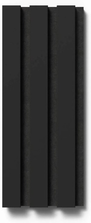Denpanels Akustikpaneel mit Streifenoptik in Schwarz, Filz und MDF, B: 29,5 cm, H: 15 cm