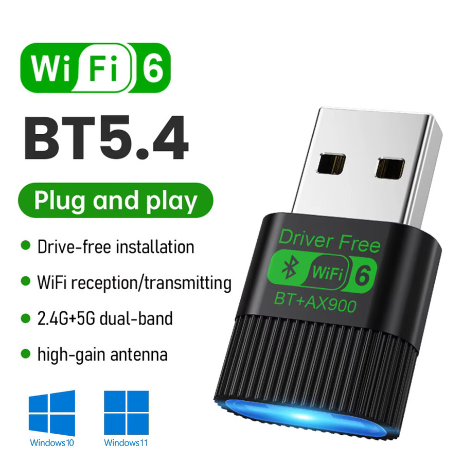 Elough AX900 2in1 USB WiFi 6 und Bluetooth 5.4 Adapter Dual Band 2,4 GHz & 5 GHz Netzwerk Empfänger in Schwarz für Windows 10/11 - Bild 5